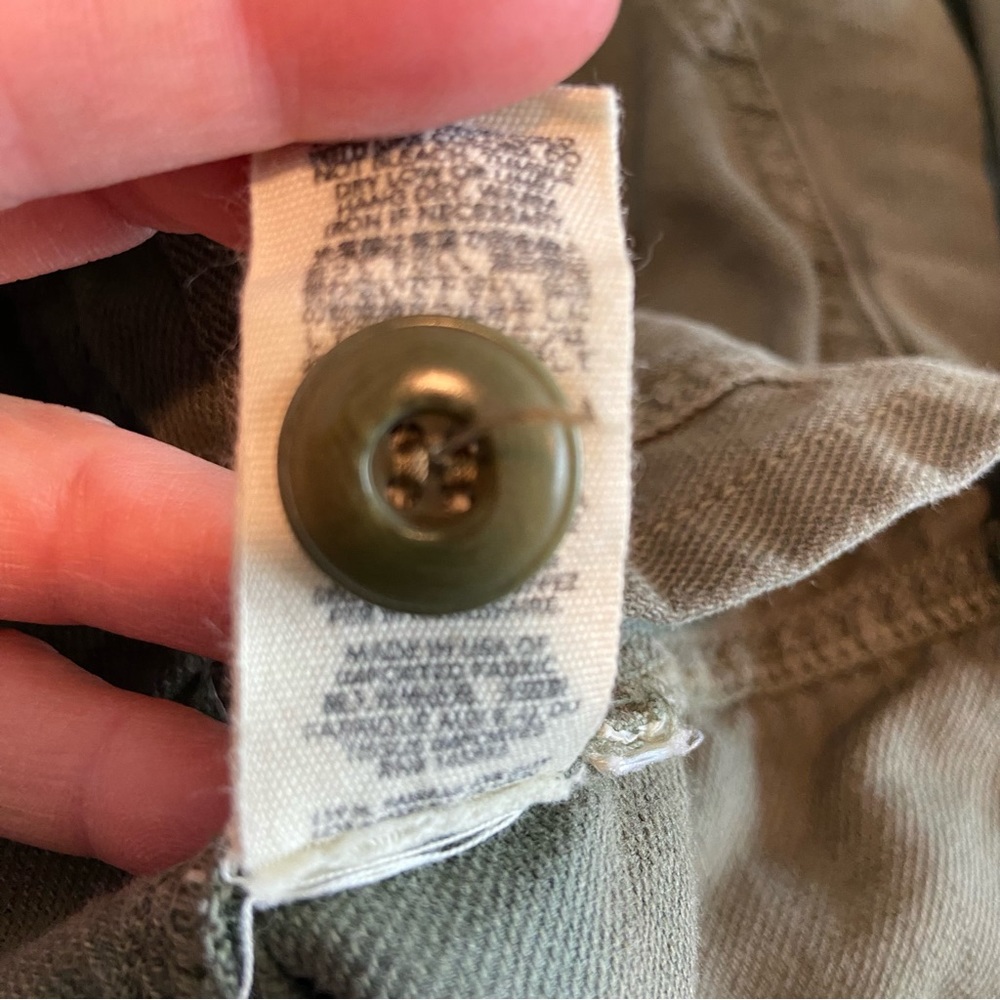 THE GREAT. Olive Green Utility Jacket with Red Heart Embroidery - Picture 7 of 9